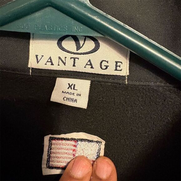 Vantage Men's XL Black Windbreaker Jacket Casual Fall Zip-Up - Picture 1 of 10